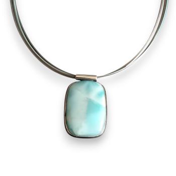 Halsschmuck Larimar in 925 Silber