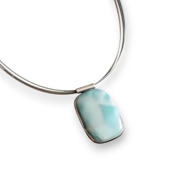 Halsschmuck Larimar in 925 Silber