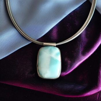 Halsschmuck Larimar in 925 Silber