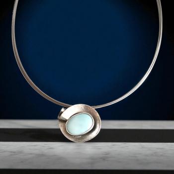 Halsschmuck Larimar in 925 Silber