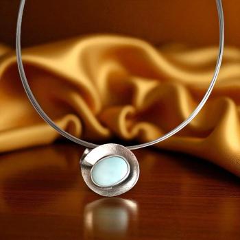 Halsschmuck Larimar in 925 Silber