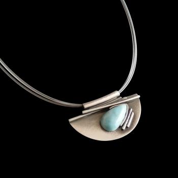 Halsschmuck Larimar in 925 Silber