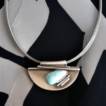 Halsschmuck Larimar in 925 Silber