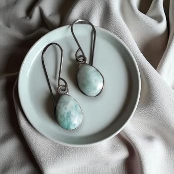 Ohrhänger Larimar in 925 Silber