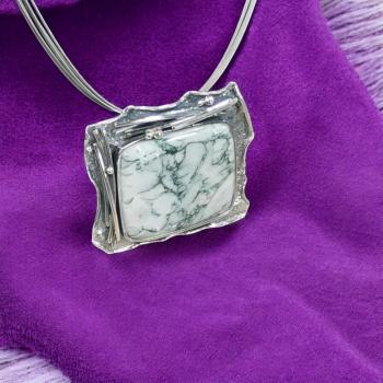 Halsschmuck Moosachat in 925 Silber