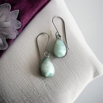 Ohrhänger Larimar in 925 Silber