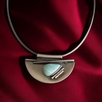 Halsschmuck Larimar in 925 Silber