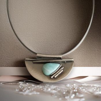 Halsschmuck Larimar in 925 Silber