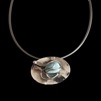 Halsschmuck Larimar in 925 Silber