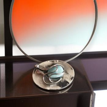 Halsschmuck Larimar in 925 Silber