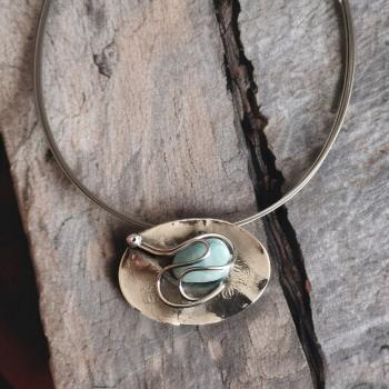Halsschmuck Larimar in 925 Silber