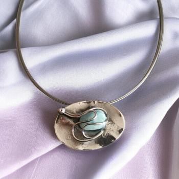 Halsschmuck Larimar in 925 Silber