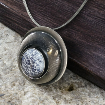 Halsschmuck Achat blau in 925 Silber