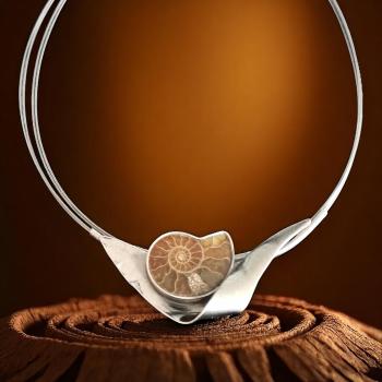 Halsschmuck Ammonit in 925 Silber