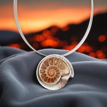 Halsschmuck Ammonit in 925 Silber