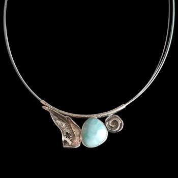 Halsschmuck Larimar in 925 Silber