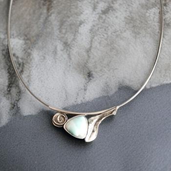 Halsschmuck Larimar in 925 Silber