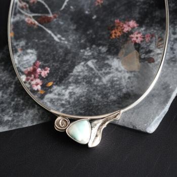 Halsschmuck Larimar in 925 Silber