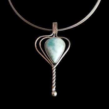 Halsschmuck Larimar in 925 Silber