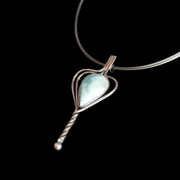 Halsschmuck Larimar in 925 Silber