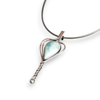 Halsschmuck Larimar in 925 Silber