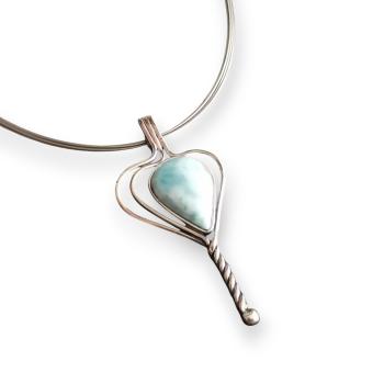 Halsschmuck Larimar in 925 Silber