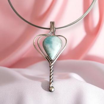 Halsschmuck Larimar in 925 Silber
