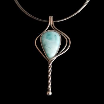 Halsschmuck Larimar in 925 Silber