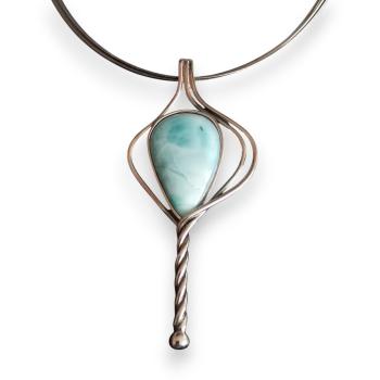 Halsschmuck Larimar in 925 Silber