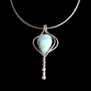 Halsschmuck Larimar in 925 Silber