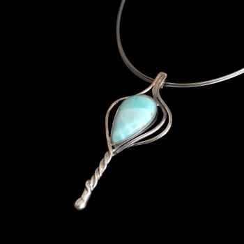 Halsschmuck Larimar in 925 Silber