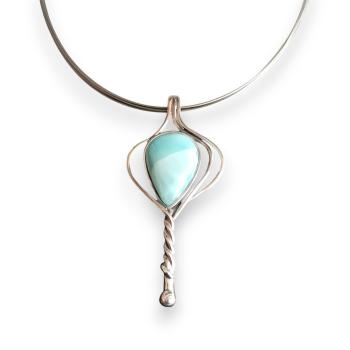 Halsschmuck Larimar in 925 Silber