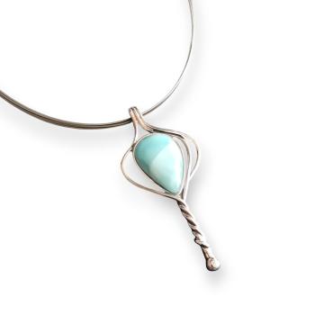 Halsschmuck Larimar in 925 Silber
