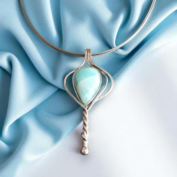 Halsschmuck Larimar in 925 Silber
