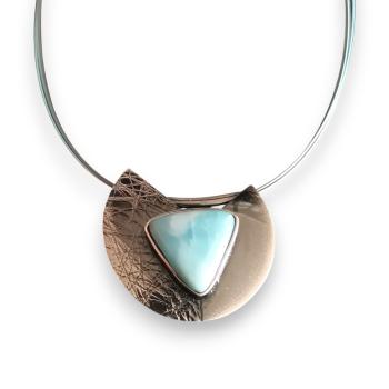 Halsschmuck Larimar in 925 Silber