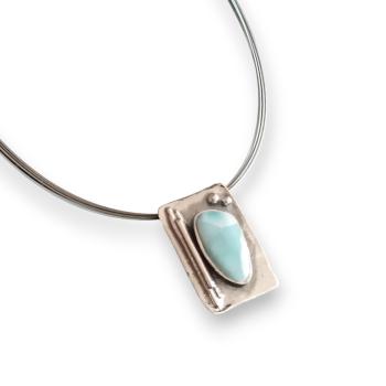 Halsschmuck Larimar in 925 Silber
