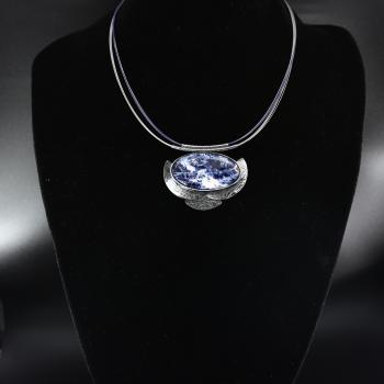Halsschmuck Sodalith in 925 Silber