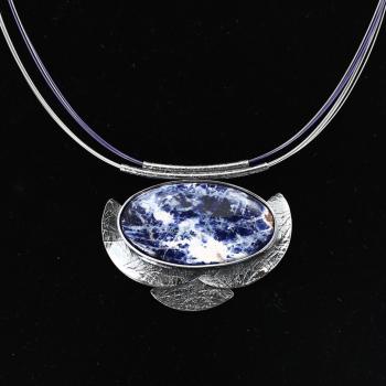 Halsschmuck Sodalith in 925 Silber