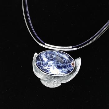 Halsschmuck Sodalith in 925 Silber