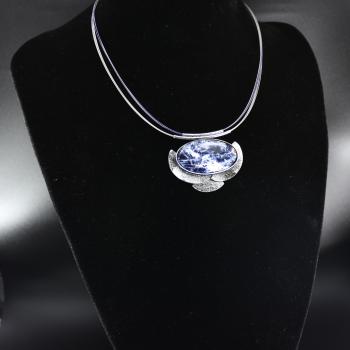 Halsschmuck Sodalith in 925 Silber