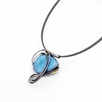 Halsschmuck Larimar in 925 Silber