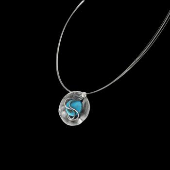 Halsschmuck mit Türkis in 925 Silber