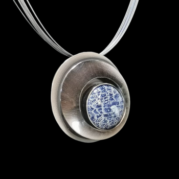 Halsschmuck Achat blau in 925 Silber