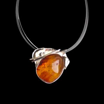 Halsschmuck Bernstein in 925 Silber