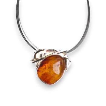 Halsschmuck Bernstein in 925 Silber