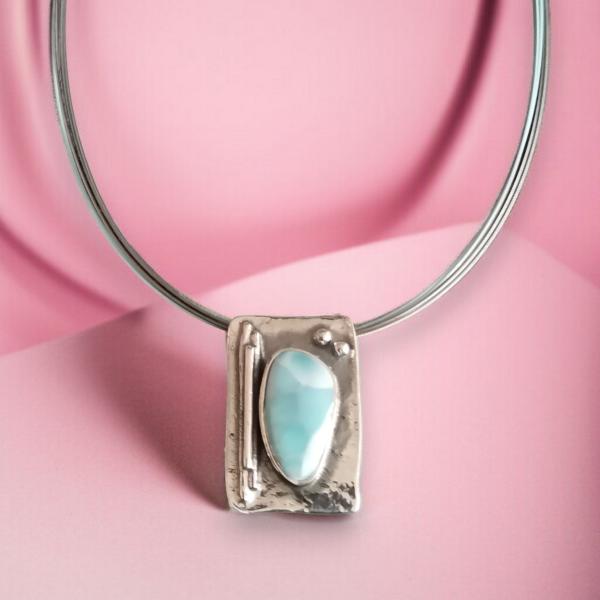 Halsschmuck Larimar in 925 Silber