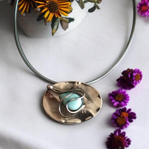 Halsschmuck Larimar in 925 Silber