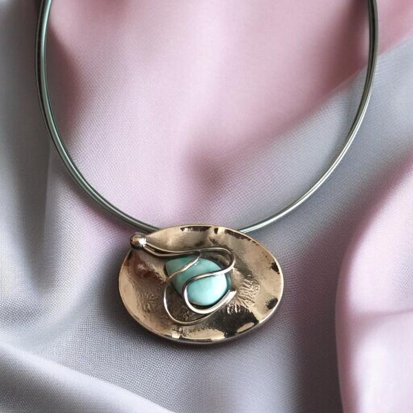 Halsschmuck Larimar in 925 Silber