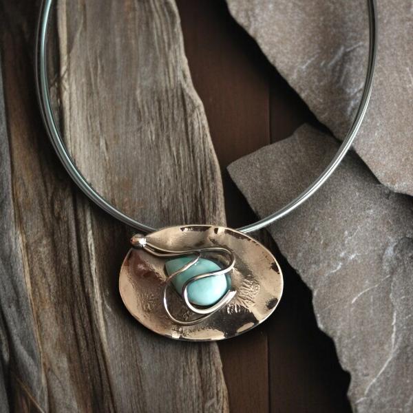 Halsschmuck Larimar in 925 Silber