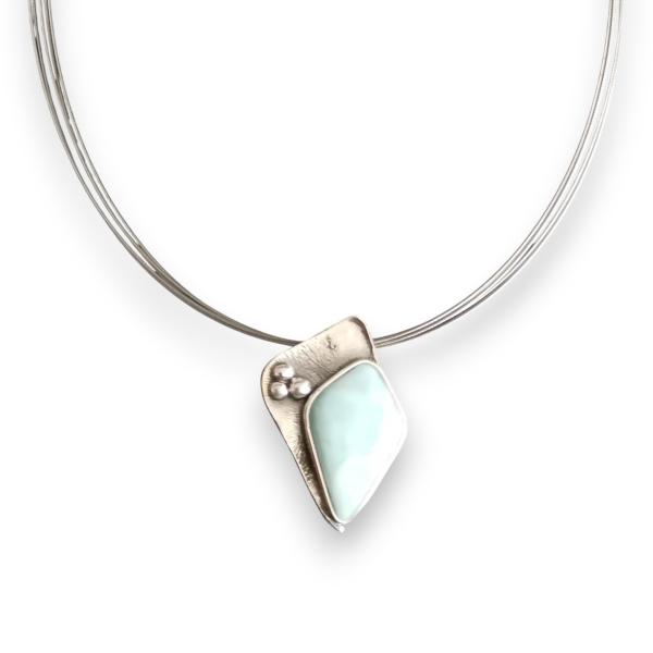 Halsschmuck Larimar in 925 Silber